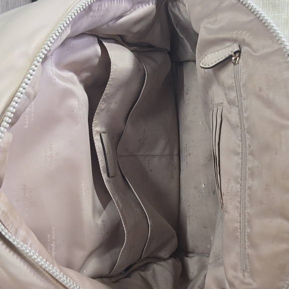 Kate Spade Ella Ksnyl Puffy  Warm Beige Padded Nylon Backpack - Picture 10 of 10
